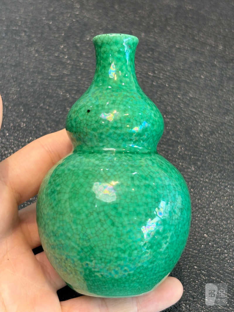 清晚期 绿哥釉葫芦瓶 - 图7